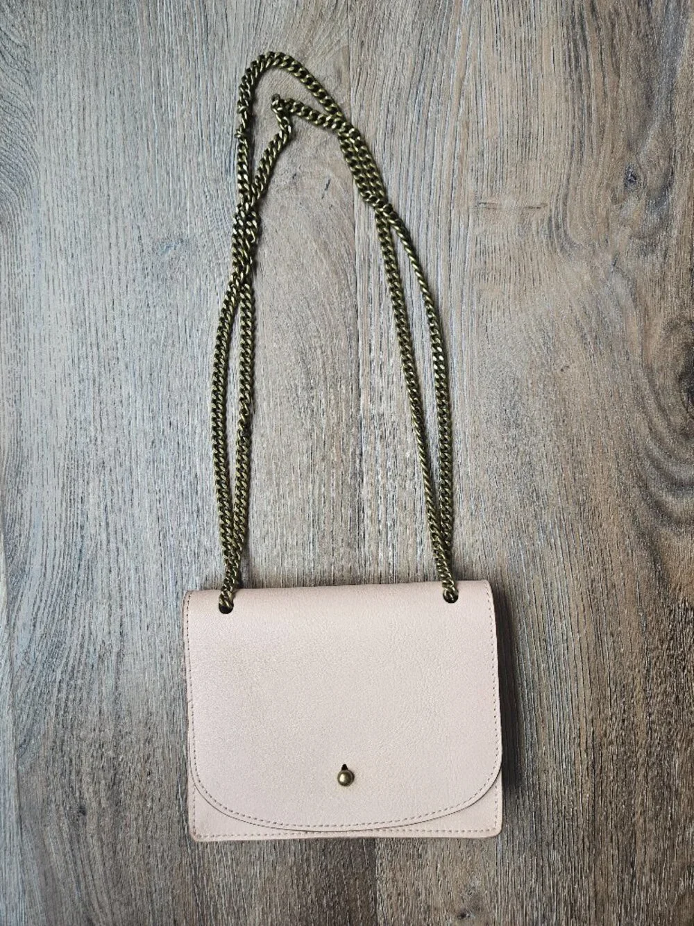 Madewell pale pink peach mini leather adjustable strap shoulder crossbody purse